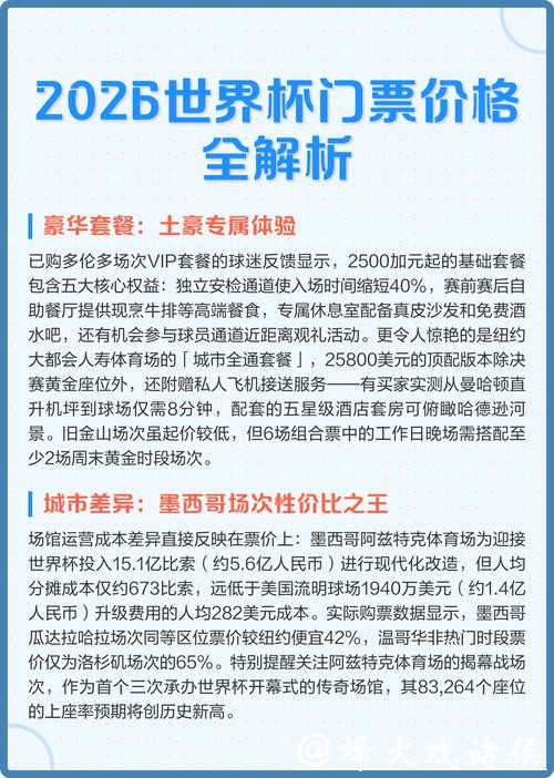 2026世界杯门票购买全攻略 2026世界杯门票购买全攻略